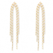 Boucles d'oreilles / puces d’oreilles en laiton Eco-brass® avec zirconium Doré-cristal