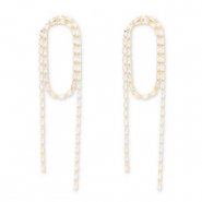 Boucles d'oreilles / puces d’oreilles en laiton Eco-brass® avec zirconium Doré-cristal