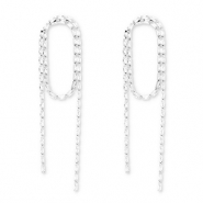 Boucles d'oreilles / puces d’oreilles en laiton Eco-brass® avec zirconium Argenté-cristal