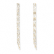 Boucles d'oreilles / puces d’oreilles en laiton Eco-brass® avec strass Doré-cristal