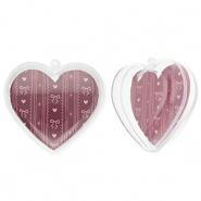 Décoration transparente coeur Rouge vin de baies-rose clair