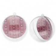 Décoration transparente boule Rouge vin de baies-rose clair