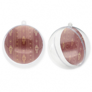 Décoration transparente boule Rouge port-beige
