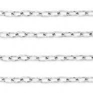 Apprêts en acier Inox chaîne maille jaseron ovale Argenté