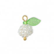 Pendentifs facettées baie Doré-vert-transparent