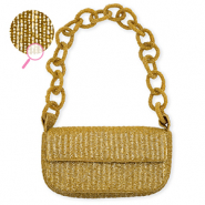 Sac à main avec perles en verre Doré
