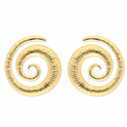 Boucles d'oreilles / puces en acier Inox spirale Doré
