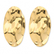 Boucles d'oreilles / puces en acier Inox ovale Doré