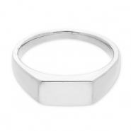 Bagues en acier Inox avec rectangle Argenté