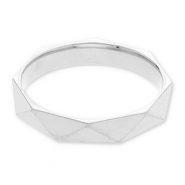 Bagues en acier Inox facettée Argenté