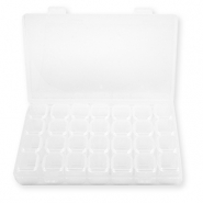 Boîte de rangement bijoux avec 7x4 compartiments Transparent
