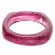 Bracelets jonc en r&eacute;sine Violet aubergine-blanc