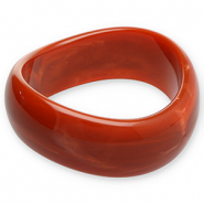 Bracelets jonc en r&eacute;sine Rouge rouille-blanc