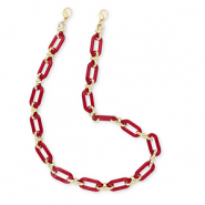 Cordon téléphonique tendance en acrylique Bordeaux-doré