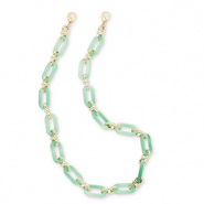 Cordon téléphonique tendance en acrylique Vert jade-doré