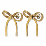 Boucles d'oreilles puces en acier Inox nœud Doré