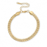 Bracelets en acier Inox chaîne maille serpentine Doré