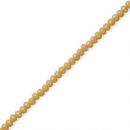 Perles &agrave; facettes 4x3 mm disque Heishi Marron clair-pearl shine coating