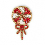 Broches sucette avec nœud Rouge-blanc-doré