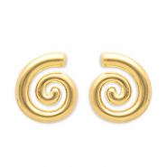 Boucles d'oreilles puces en acier Inox spirale Doré