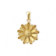 Breloques en acier Inox fleur Doré