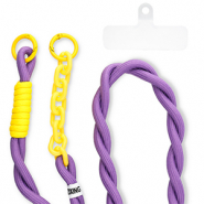 Cordon téléphonique tendance incl. attache Violet-jaune