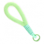 Cordon téléphonique tendance peluche Vert pastel-vert menthe