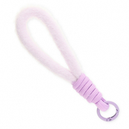 Cordon téléphonique tendance peluche Lilas pastel