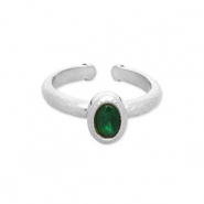 Bagues en acier Inox Argenté-vert
