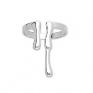 Bagues en acier Inox gouttes Argenté