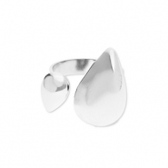 Bagues en acier Inox gouttes Argenté