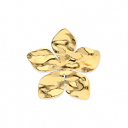 Bagues en acier Inox fleur Doré