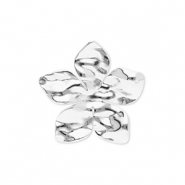 Bagues en acier Inox fleur Argenté