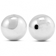 Perles au look métallique rond 18 mm Argenté métallique