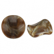 Perles acryliques organique Marron-blanc