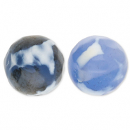 Perles en pierre naturelle Calcédoine 8 mm Bleu-blanc