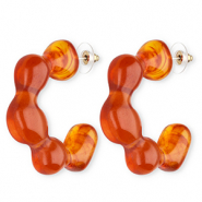 Boucles d'oreilles / puces résine tendance Orange foncé