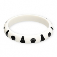 Bracelets jonc en résine Blanc-noir