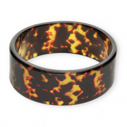 Bracelets jonc en résine Transparent marron ambre-noir