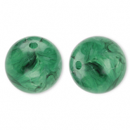 Perles acryliques 20 mm rond Vert fonce-marbré