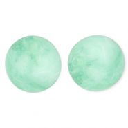 Perles acryliques 20 mm rond Vert menthe-marbré