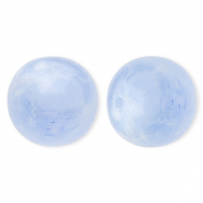 Perles acryliques 20 mm rond Bleu-marbré