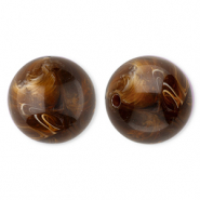 Perles acryliques 20 mm rond Marron-marbré
