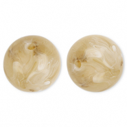 Perles acryliques 20 mm rond Marron beige-marbré