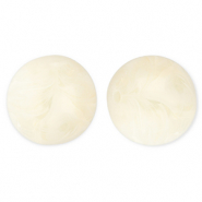 Perles acryliques 20 mm rond Blanc cassé-marbré