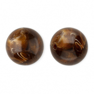 Perles acryliques 16 mm rond Marron-marbré