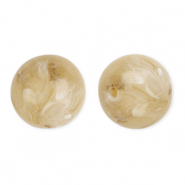 Perles acryliques 16 mm rond Marron beige-marbré