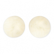 Perles acryliques 16 mm rond Blanc cassé-marbré