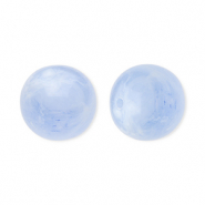 Perles acryliques 12 mm rond Bleu-marbré