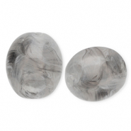 Perles acryliques ovale Gris-marbré